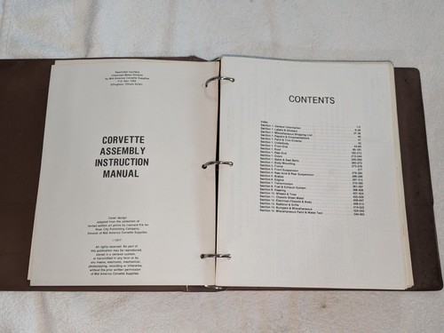 Complete 1979 CORVETTE ASSEMBLY INSTRUCTION MANUAL Mid America Corvette Supplies - Picture 3 of 16