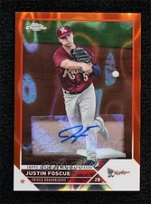 2023 Topps Pro Debut Chrome Orange Lava Refractor 2/25 Justin Foscue Auto 0y1p
