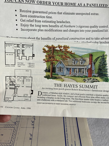 Autentici piani casa blueprint per Hayes Summit House, Robert Boucheron - Foto 2 di 7