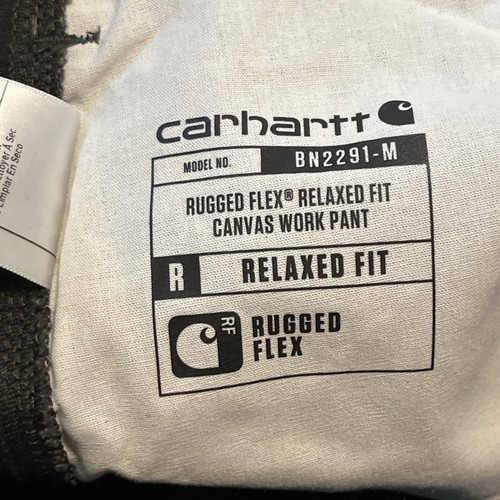 Carhartt Rugged Flex Relaxed Canvas Work Pants 34x32 Dark Gray/green 102291-306 - Picture 12 of 13