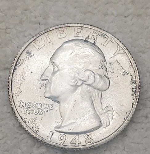 1948 S Washington Quarter - Gem Uncirculated - 90% Silver 25C - FREE SHIPPING