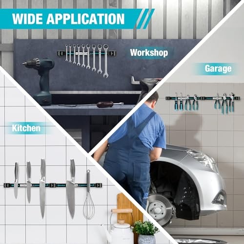 4 Pack 12" Magnetic Tool Holder Strip, Heavy Duty Magnetic Tool Bar, Magnetic - Picture 5 of 8