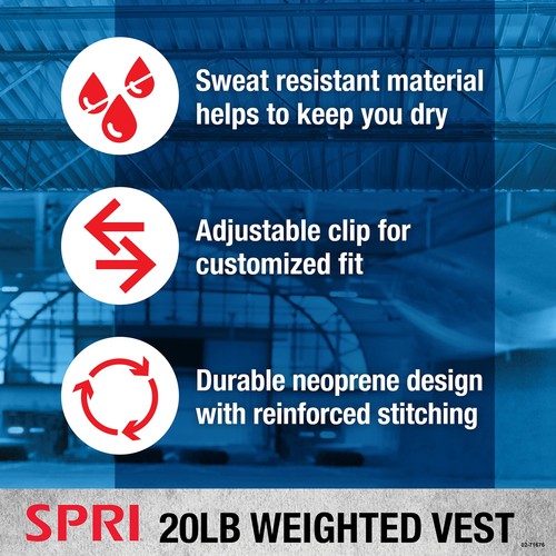 SPRI 20 lb Weighted Vest for Women & Men - Adjustable Weight Vest for Running... - Picture 3 of 5