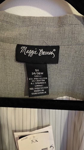 Maggie Barnes Blazer Womens Plus Size 5X Gray Office Professional Academia NWT - Picture 3 of 12