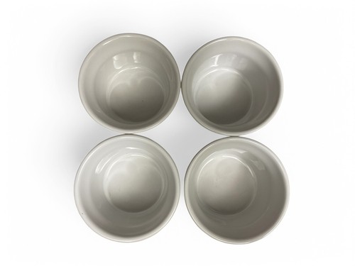 4 Le Creuset French Ramekins Poterie Stoneware Oven Freezer Micro 4.75 Oz White - Picture 2 of 4