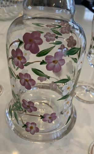 Vintage 1950s Hand Painted Desert Rose Decanter With 6 Matching Cordial Glasses - Picture 5 of 22