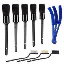 Car Detailing Brush Set Soft Wire 9pcs Interior Dash Engine Leather Clean Kit