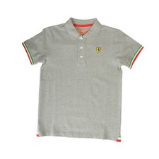 Scuderia Ferrari Kid "Ita Tricolor Flag Piquet" Gray Polo Shirt 2/3 Years