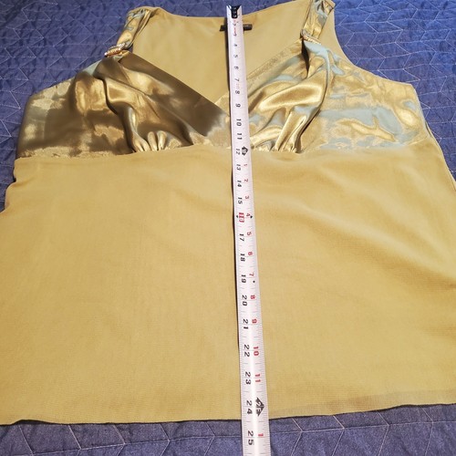 Lane Bryant Size 14/16 Green Satin Bodice Tank with Rhinestone Strap Detail - Picture 7 of 7