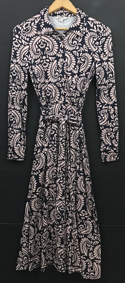 Boden Marcia Jersey Midi Camisa Vestido Batido Decorativo Estampado Flora Talla US 6 Foto 2 de 4