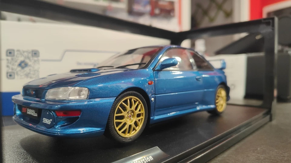 Subaru Impreza 22B 1998 Sonic Blue 1-18 diecast modellino Solido auto sportiva - Immagine 3 di 4