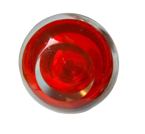 Pisapapeles rojo soplado a mano manzana vidrio artístico estilo Murano vintage - Imagen 3 de 5