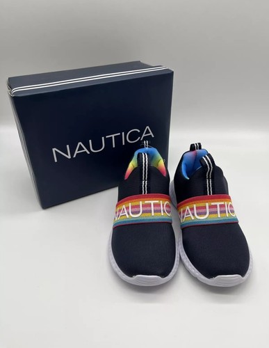 NAUTICA Toddler Size 5 Girls CANVEY Navy Rainbow Slip On Athletic Shoe  NIB - Bild 1 von 7