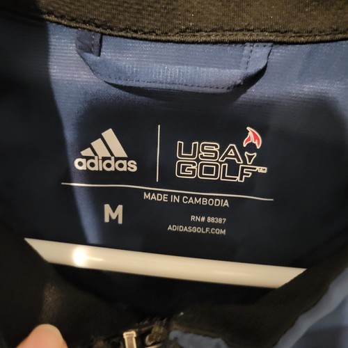 Adidas Team USA Golf Vest Mens Medium Quarter Zip Jacket Pullover Pockets Blue - Picture 4 of 10