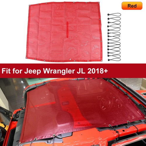 Parasol rojo malla tapa suave bloques de bikini cubierta UV para Jeep Wrangler JL 2018-2023 - Imagen 4 de 5