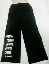 Cheer CROP PANTS GIRLS BLACK with White Print Cotton Spandex LC/XLC supercomfy