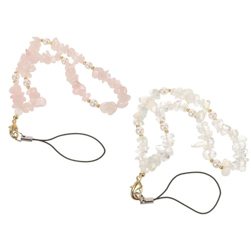2 Pcs Mobile Phone Chain Ladies Cell Accessories Beaded Charm Strap - Zdjęcie 2 z 12