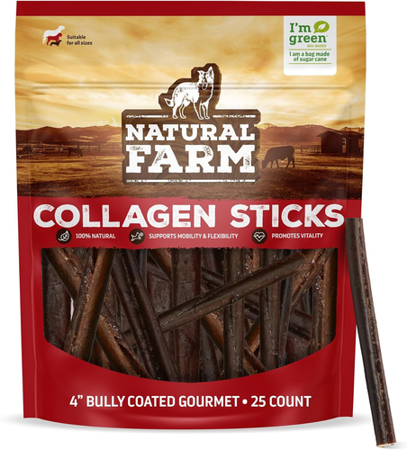 Bully Coated Gourmet Collagen Sticks (4 Inch, 25 Pack) – Real Bully Beef Coat... - Picture 3 of 12