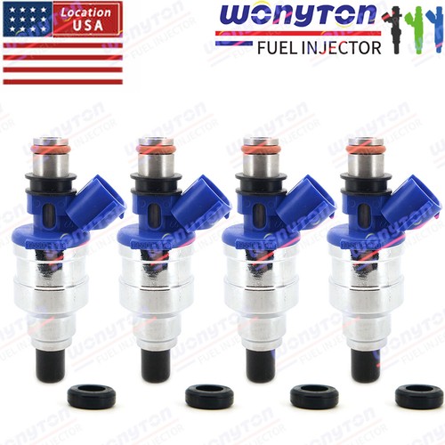 4PCS FUEL INJECTORS FOR 1990-1993 MAZDA MIATA 1.6L 195500-1970 REPLACEMENT - Picture 1 of 6