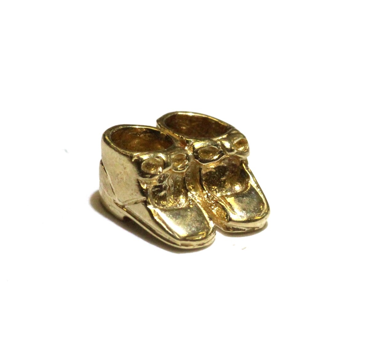 10k yellow gold 3D Baby Shoe pendant charm 1.5g e… - image 8