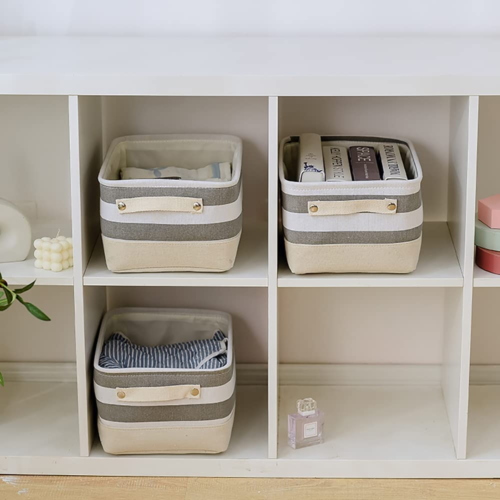 Fabric Storage Baskets Bins W/Handles Foldable Shelf Closet Organizer Box 4 Pack - Picture 5 of 6