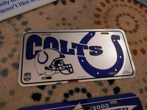 Indianapolis Colts License plate lot (2) NEW VTG 03 AFC South Champs, Mirror - Picture 4 of 8