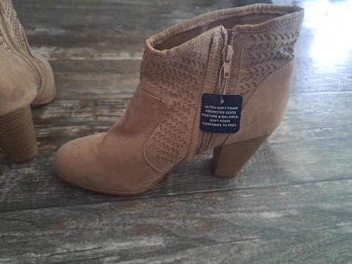 A.N.A. Suede Brown Zippered Ankle Bootie Womens Size 10 - Picture 8 of 15