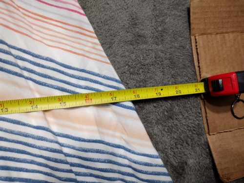 Nuevo Vestido Antiguo Azul Marino Para Mujer XS Arco Iris Rayas Correa de Espagueti Acampanado Nailon - Imagen 9 de 14