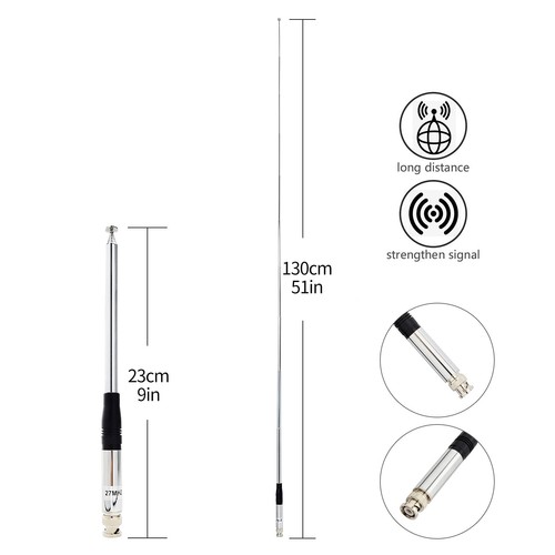 27Mhz 11meter 51inches BNC Telescopic CB Antenna for Cobra HH50WXST HH50 MRHH... - Zdjęcie 5 z 6