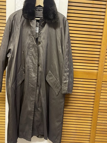 AQUABURY-Faux Fur Collared-WOMENS -TRENCH-COAT -SIZE UK-12”-EUR- 38”-US -10” - Picture 18 of 24