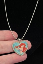 Vintage Disney Little Mermaid Ariel Jacmel Pendant Chain Necklace 18  