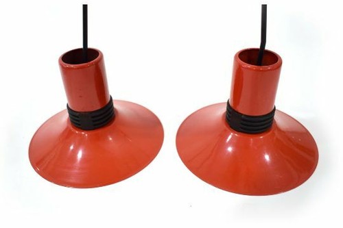Pair of 1980s Post Modern Enamelled Pendant Lights - Picture 2 of 2
