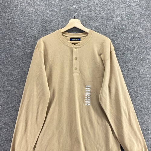New Architect Sweater Pullover Men M Medium Beige Knit Crew Neck Long Sleeve - Picture 3 of 9