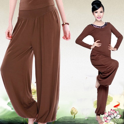 Damen Haremshose Pumphose Aladinhose Freizeit Fitness Lose Yogahosen Harem Hose - Bild 9 von 39