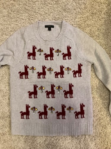 J.CREW JEWELED LLAMA WOOL SWEATER SIZE S PALE-LILIAC RED - Picture 6 of 6
