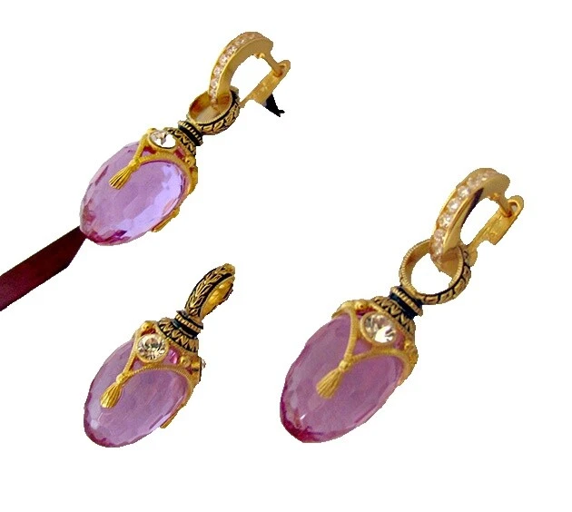 Juegos de joyas moda amatista esmalte