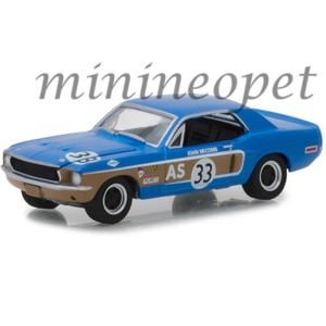 GREENLIGHT-13220-E-1968-FORD-MUSTANG-AS-33-1-64-DIECAST-JOHN-MCCOMB-BLUE