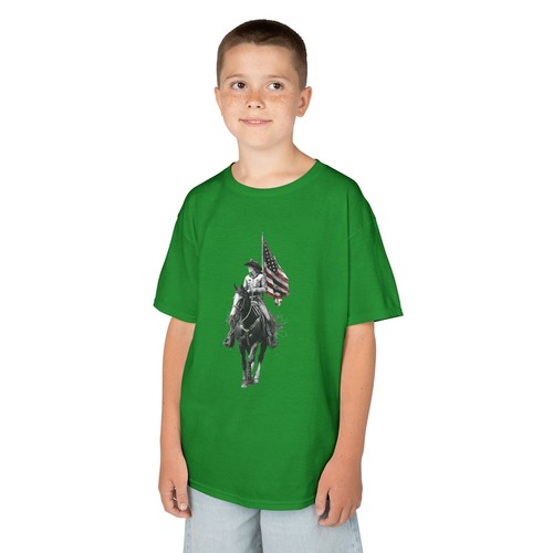 Patriotic Kids T-Shirt Horse Rider Tee 4th of July Outfit American Flag Cowboy - Picture 78 of 156