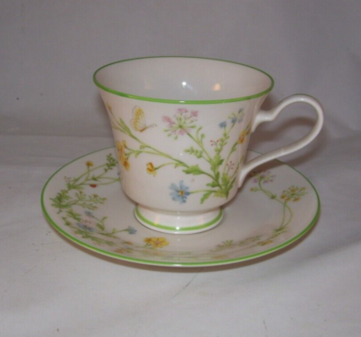 アンティークの素敵な飾り皿 Noritake Ivory China Reverie Cup & Saucer Set Vintage 7191 Floral