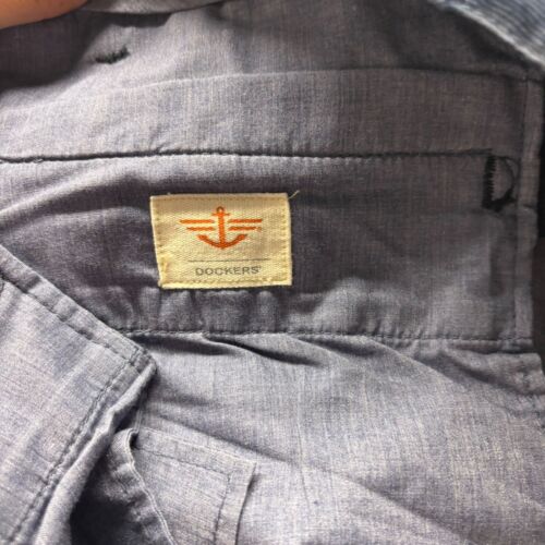 Dockers Chino Pants Mens 32x30 Blue Cotton Corduroy Field Khaki Workwear - Picture 4 of 11