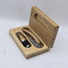 3 in 1 Wood Handle Professional Corkscrew Foil Cutter Set In Wooden Box HJ SIMS