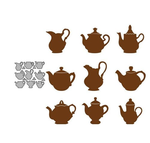 Teekanne Stanzschablone Metall Cutting dies Stencil Scrapbooking Embossing Album - Bild 3 von 3