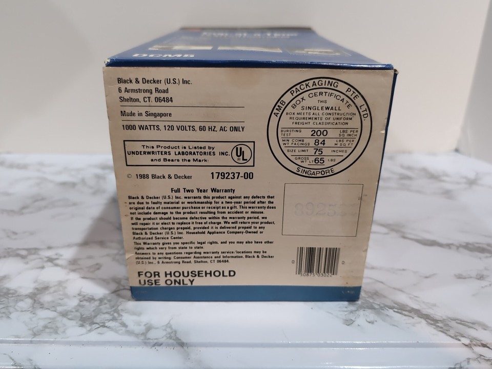 Brew Fresh Coffee One Cup at a Time Black & Decker DCM5 Coffeemaker New