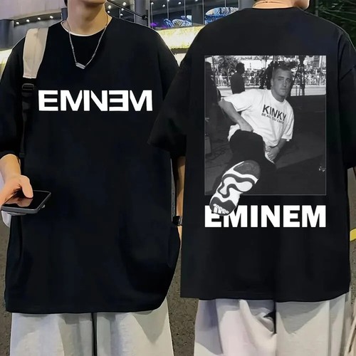 Camiseta Álbum de Música Eminem Gira Mundial Camiseta Hombres Manga Corta Camiseta Prendas para el torso - Imagen 2 de 45