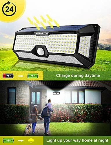 Solar Outdoor Lights Motion Sensor 4000lm 268 Leds Solar Security Light Ip65 Wat - Image 3 of 4