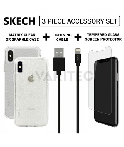 SKECH Case Cover + Charging Cable + Glass Screen Protector for iPhone XS Max - 第 1/5 張圖片