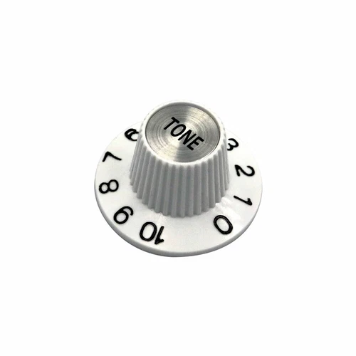 Hosco Witch Hat Tone Control Knob Gibson Style (White w/Silver Cap, Imperial (i…