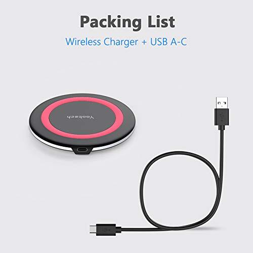 Wireless Charger, 10W Max Fast Wireless Charging Pad Kompatibel mit Schwarz/Rot - Bild 7 von 7