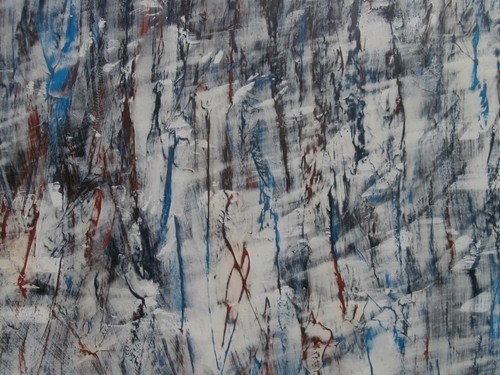 Pintura abstracta años 70 24 x 24" artista americano óleo y cera sobre tablero de masonita - Imagen 9 de 12