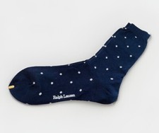 Vintage 90s Polo Ralph Lauren Women  s Navy/White Polka Dot Crew Socks, Size 9-11